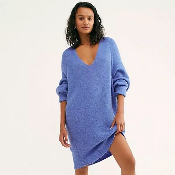 Free People Longline Tunic in Periwinkle - Picture 2 of 7